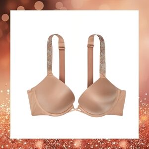 Victoria’s Secret Shine Strap Bombshell Add 2 Cup Bra - Praline 32D - NWT